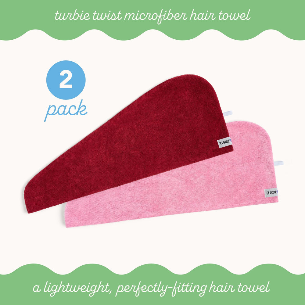 Turbie Twist anti-frizz turban reduces friction for smooth hair.