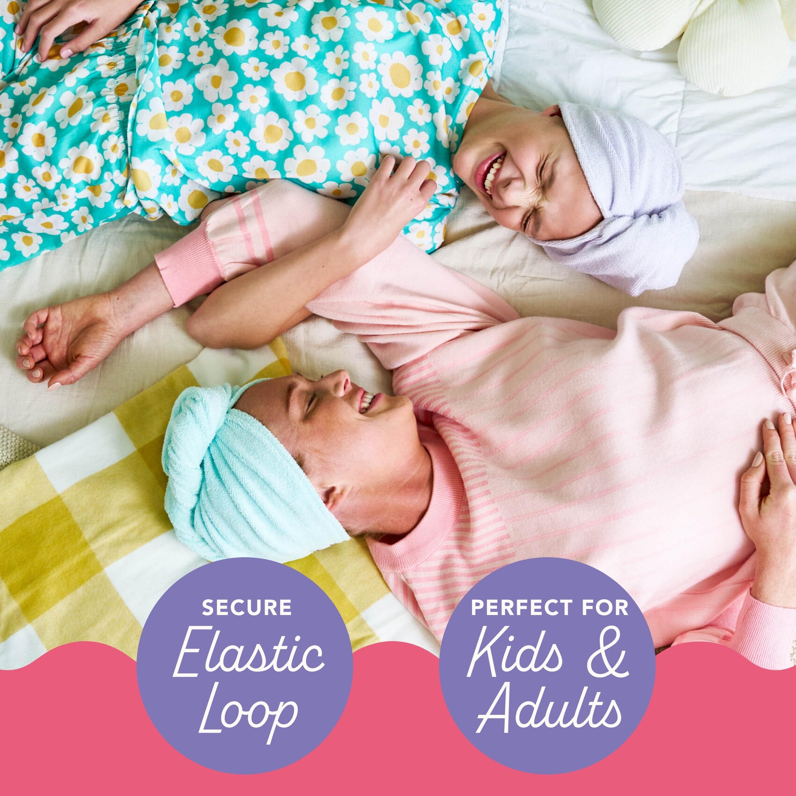 Turbie Twist towel absorbs water efficiently to cut drying time.