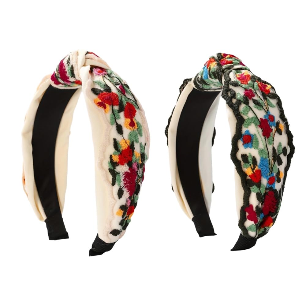 Diadema TURTLEDOVE con bordado floral multicolor para realzar cualquier estilo