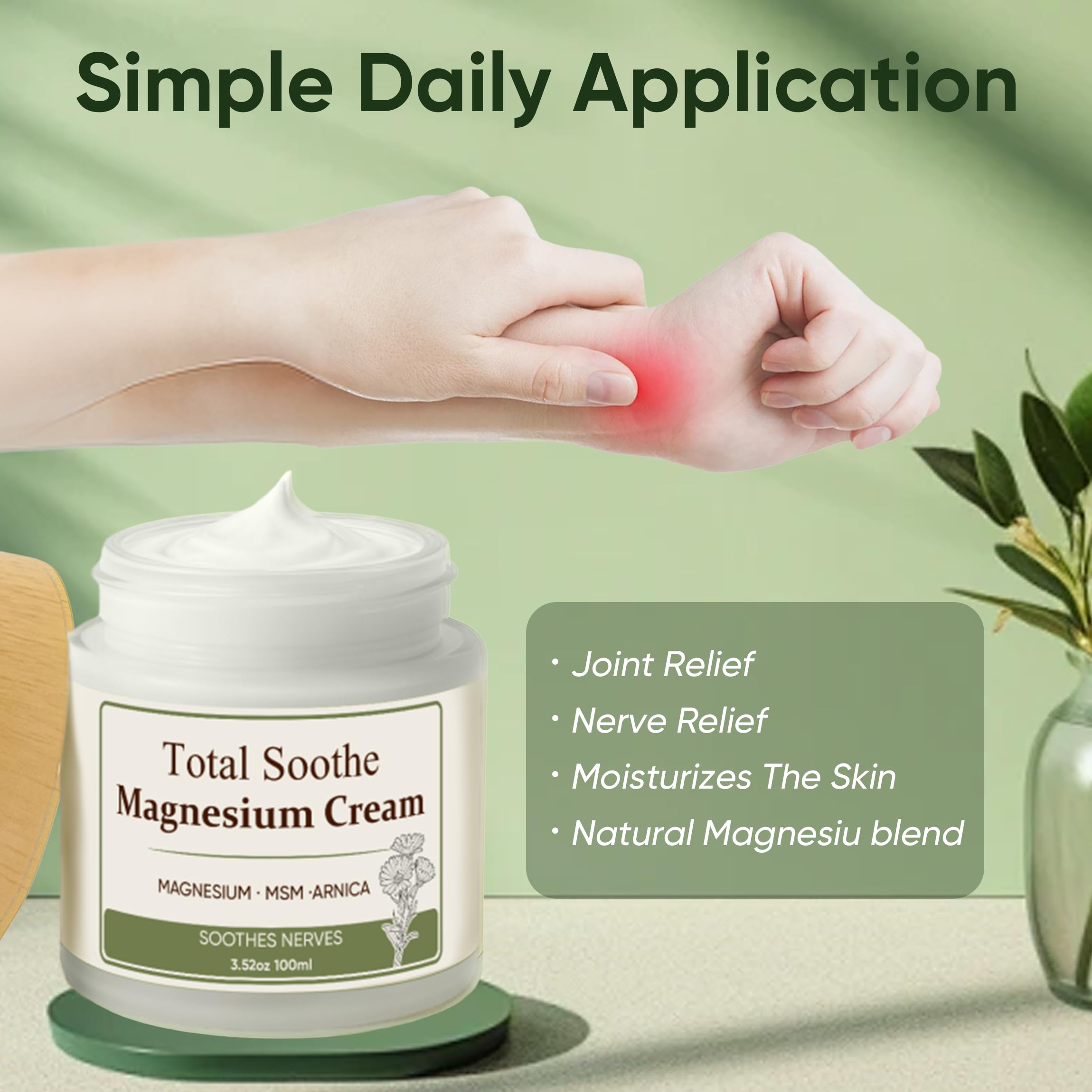 TUVAAZ Total Soothe applied to the knee highlights targeted joint comfort.