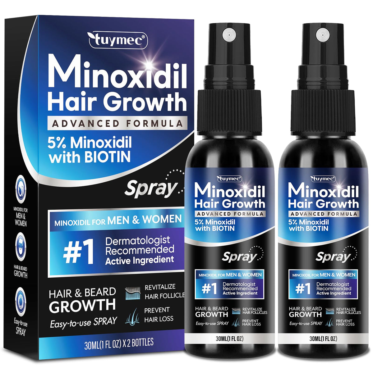 Tuymec Minoxidil 5% en botella fortalece el cabello