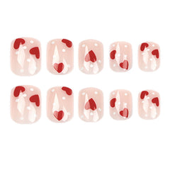 TUZANDW uñas cortas cuadradas rosa claro para uso diario