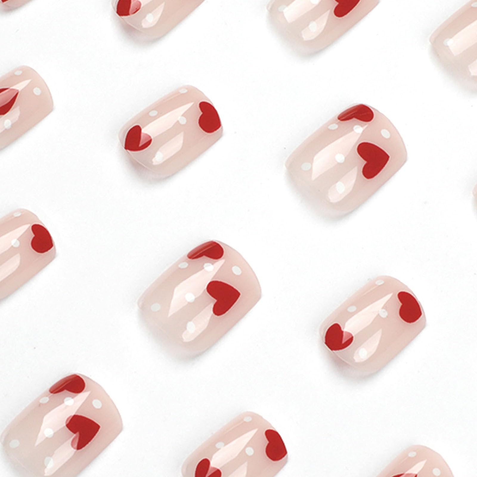 TUZANDW uñas con diseño de corazones, aplicación rápida para look nocturno
