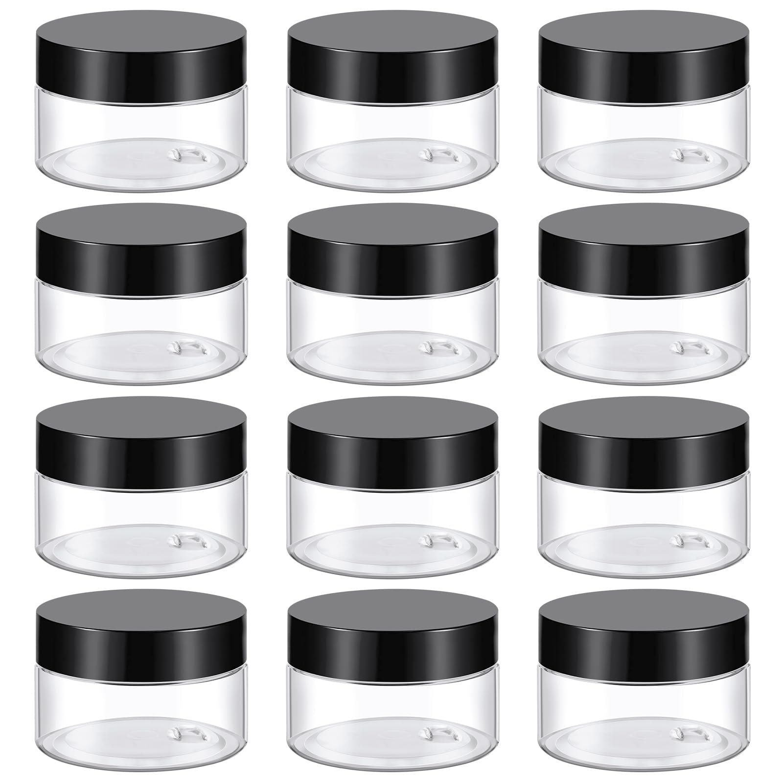 TUZAZO 1oz container with lid, clear jar for cosmetics and samples.