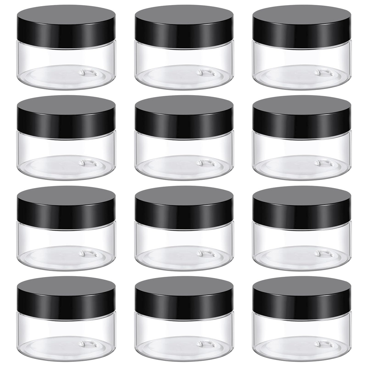 TUZAZO 1oz container with lid, clear jar for cosmetics and samples.