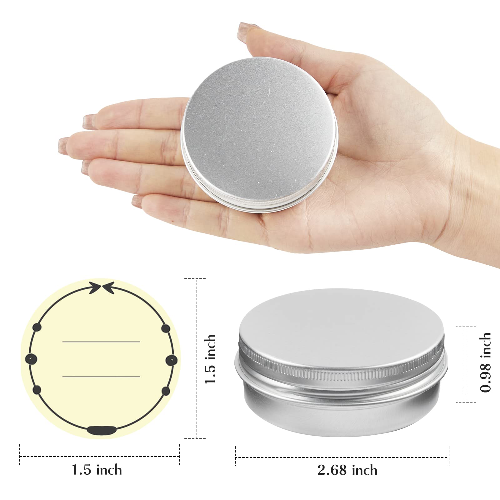 TUZAZO compact 2 oz tin jar for lip balms and samples