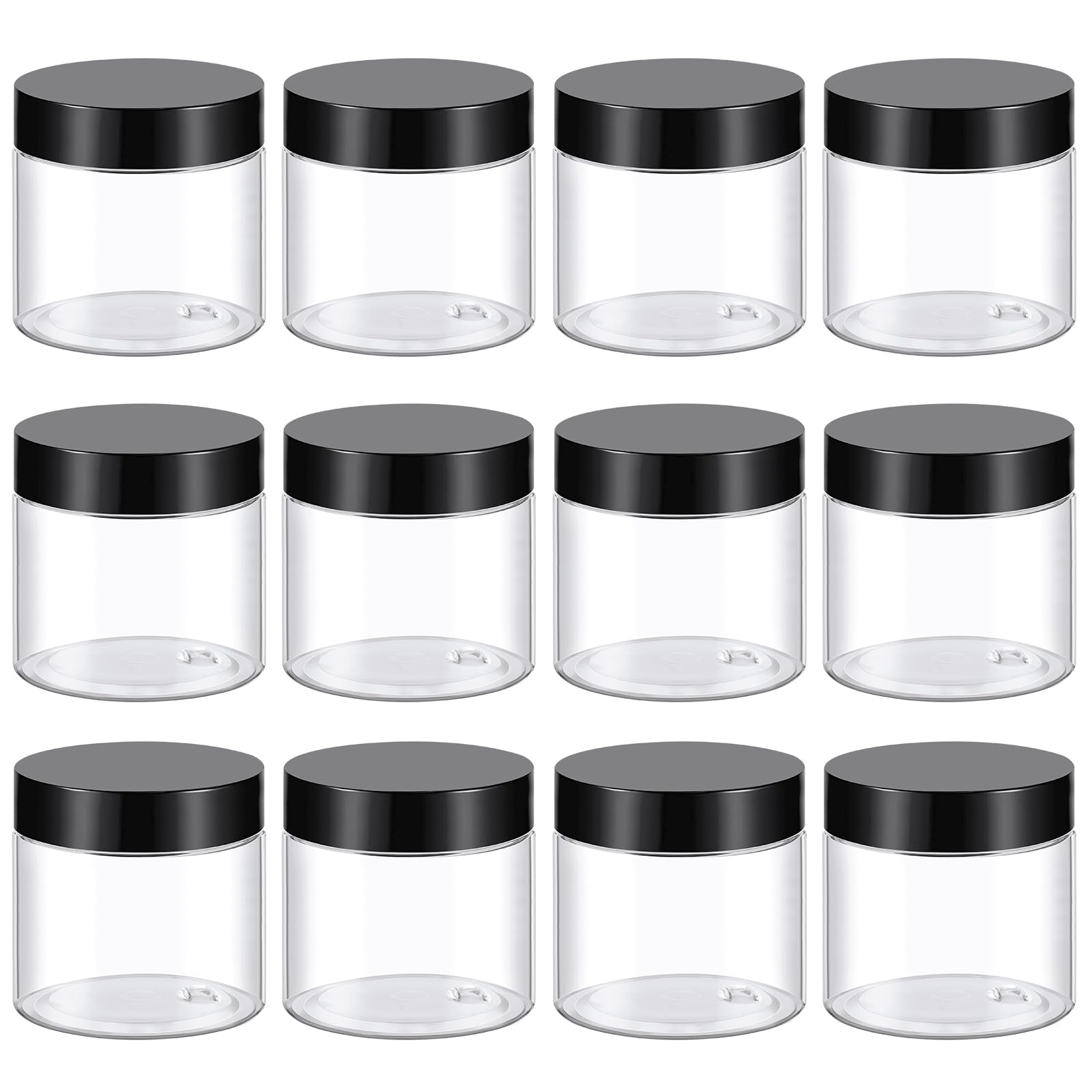 TUZAZO 2 oz clear plastic container with lid for easy travel storage of cosmetics.