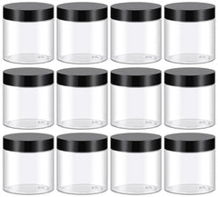 TUZAZO 4 oz clear container with black lid for easy labeling