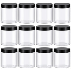 Tuzazo 8oz plastic jar with black lid for creams and lotions