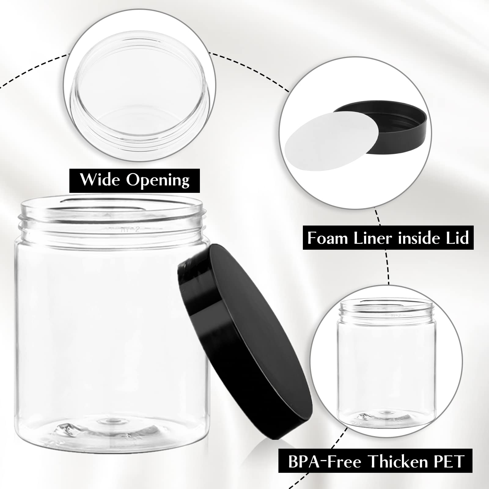 Tuzazo PET plastic jar construction for durable cosmetic storage