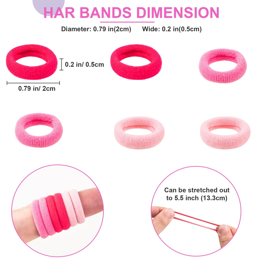 TVINLIK ponytail holders in mixed pink for everyday school and play.
