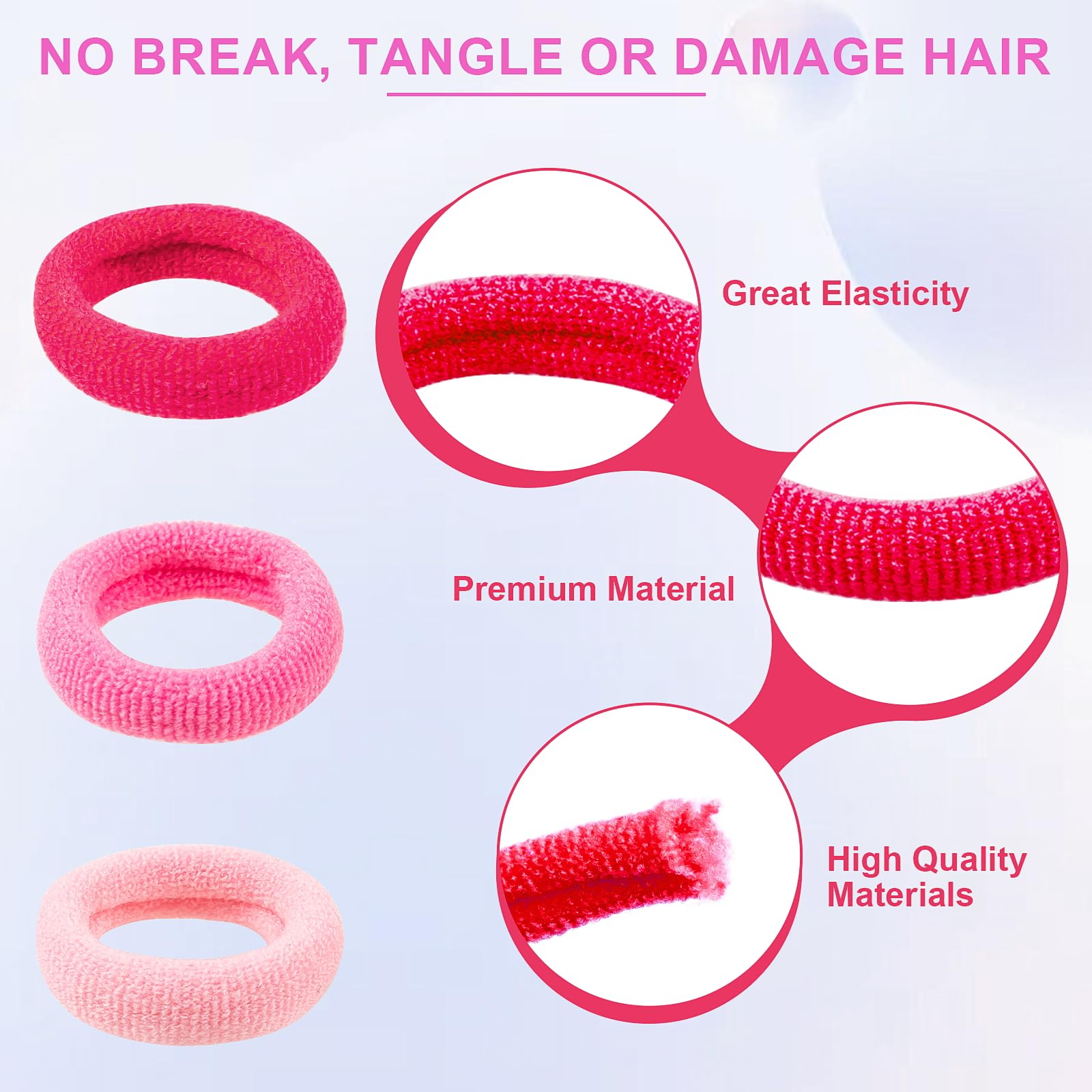 TVINLIK soft seamless hair bands for kids, versatile for thin or thick hair.