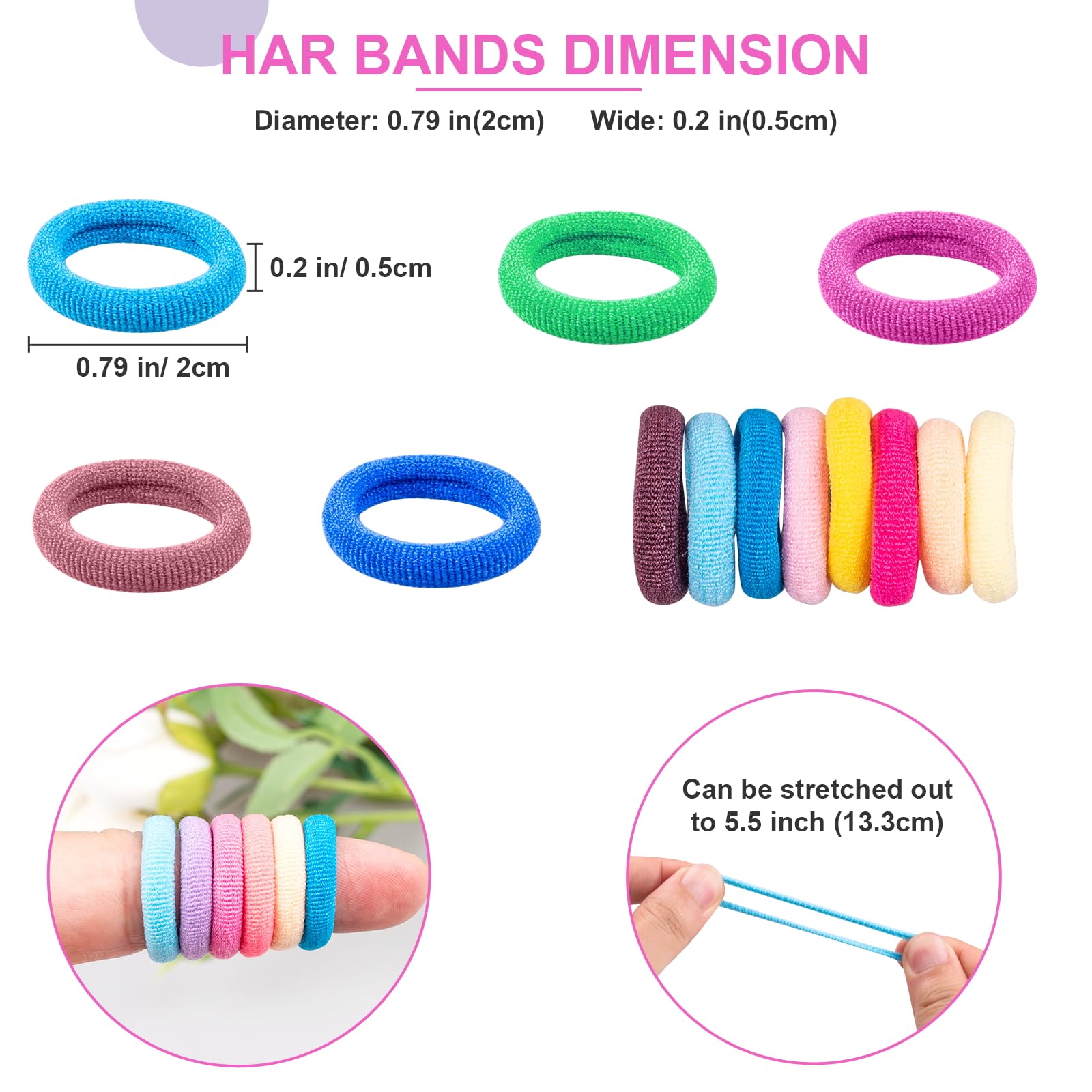 TVINLIK soft-stretch cotton hair ties preventing snagging on delicate hair.
