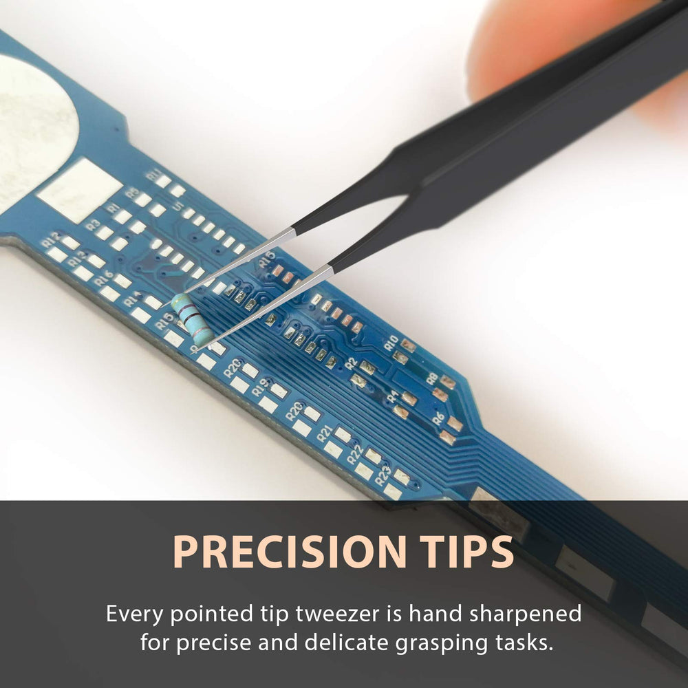 Tweezees hand-sharpened tips ensure consistently sharp handling.