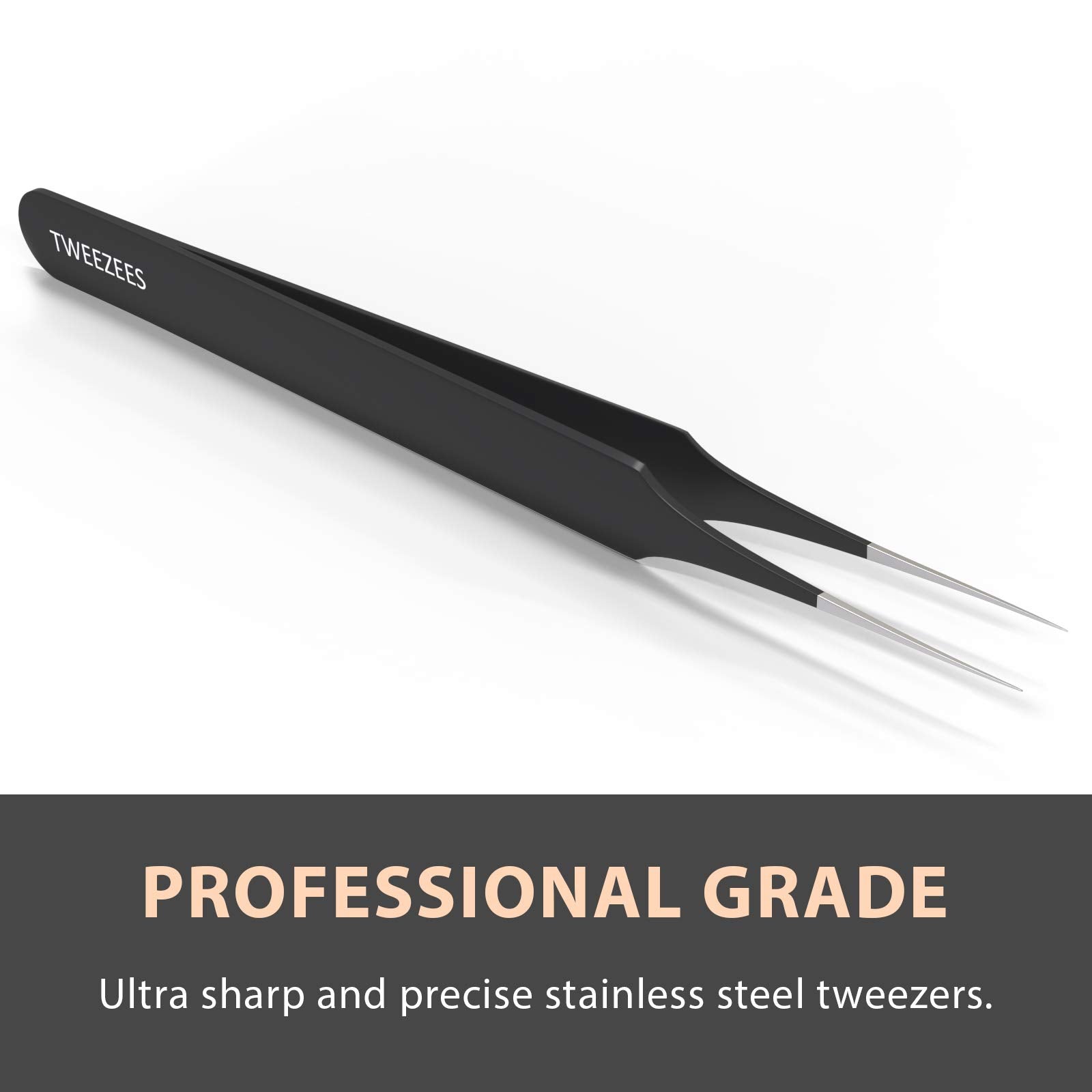 Tweezees splinter-removal tweezers with a pointed tip for accurate extraction.