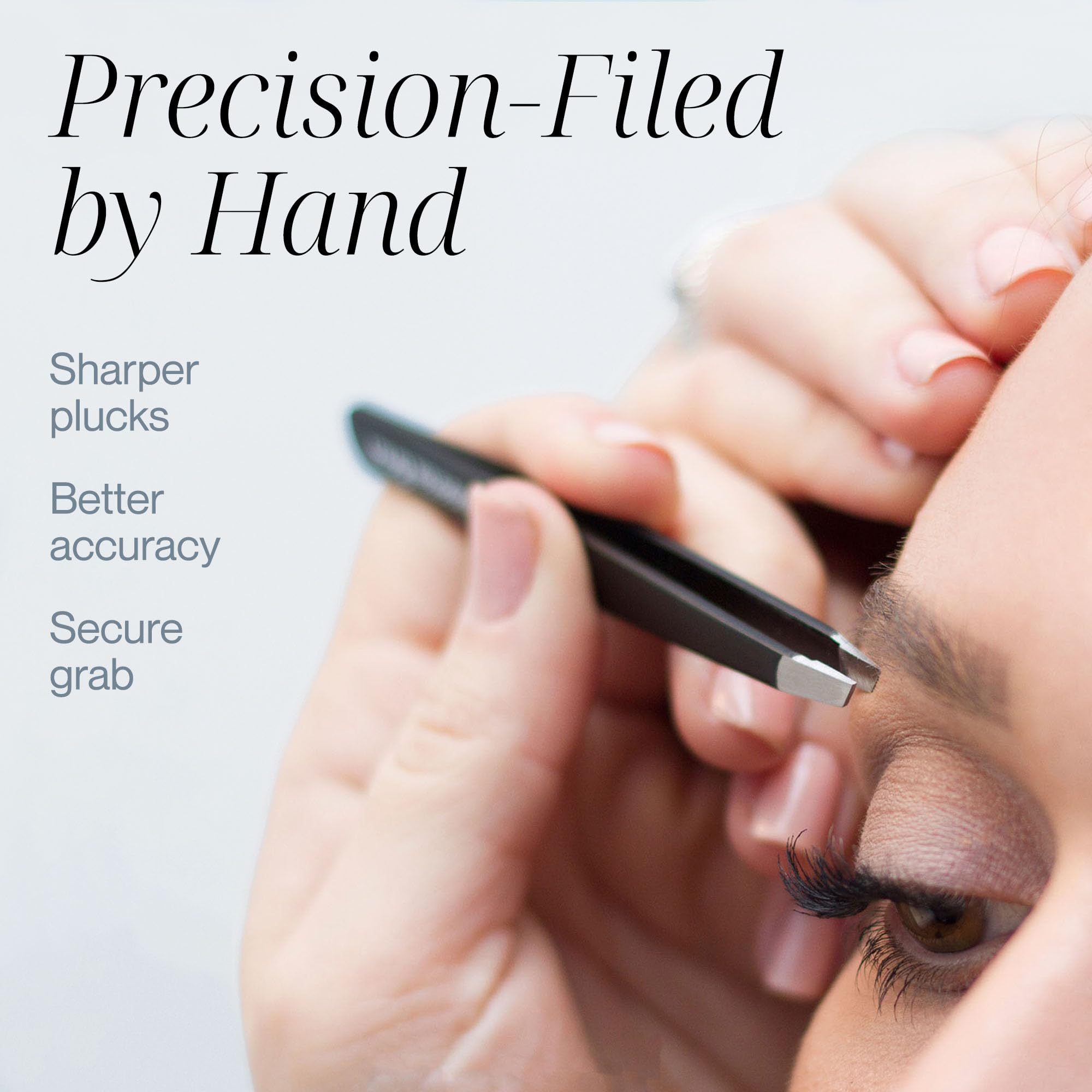 Tweezer Guru enables precise eyebrow plucking for defined arches.