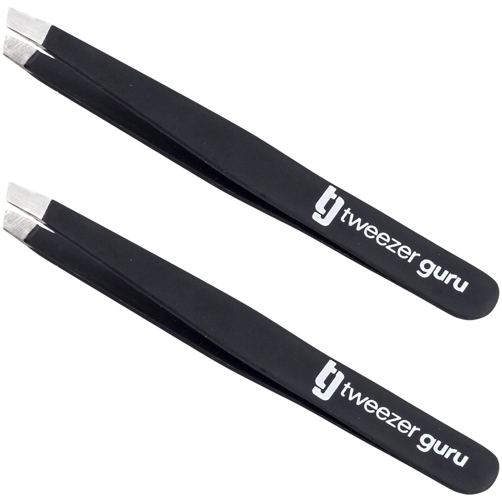 Tweezer Guru precision slant tweezers for precise brow shaping and hair removal.