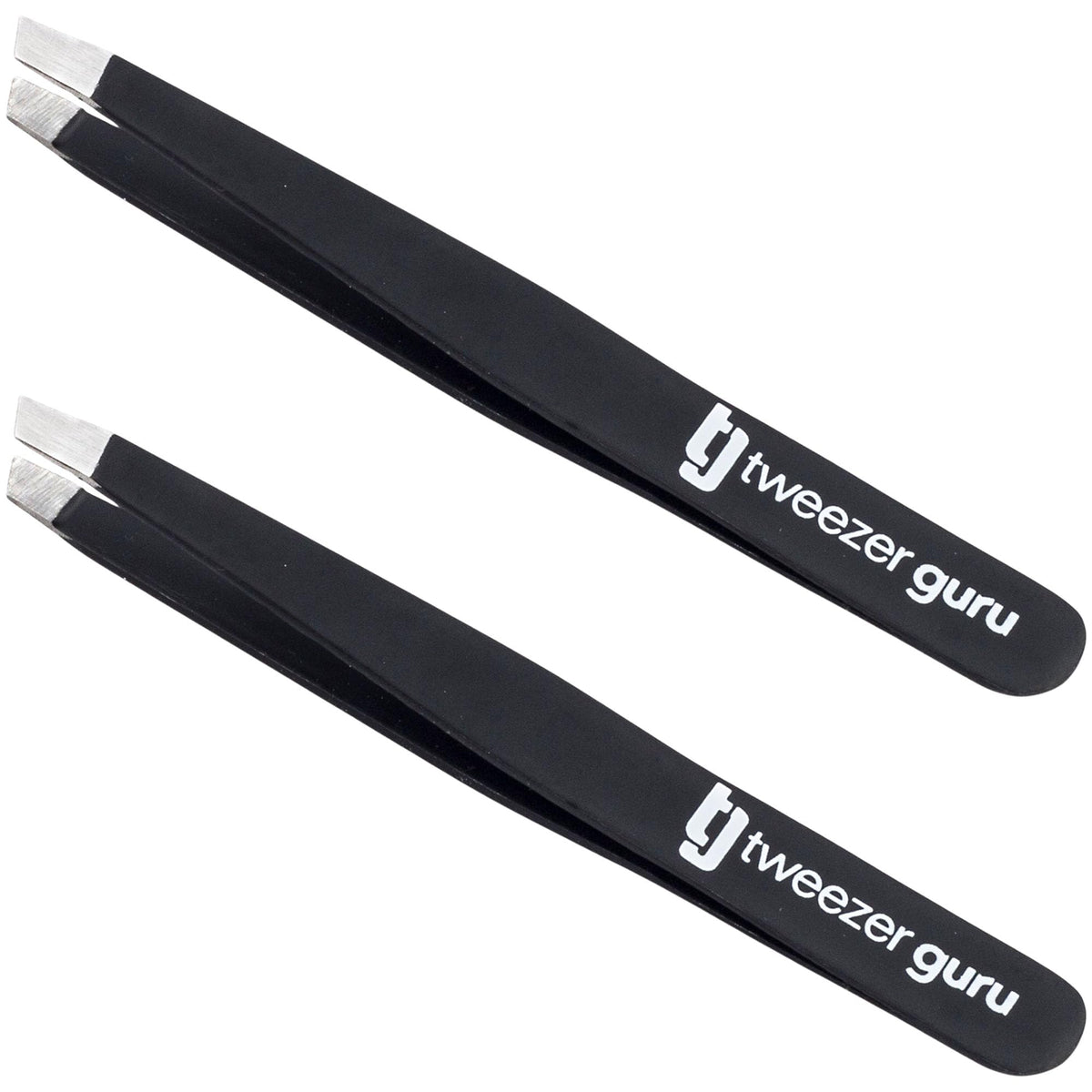 Tweezer Guru precision slant tweezers for precise brow shaping and hair removal.