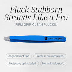 TWEEZER GURU stainless steel with matte finish provides a secure, slip-free grip