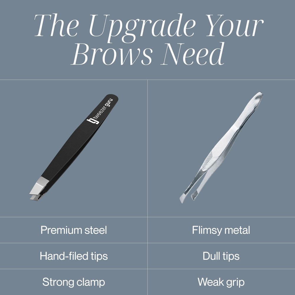 Tweezer Guru travel protective sleeve for compact on-the-go touch-ups.