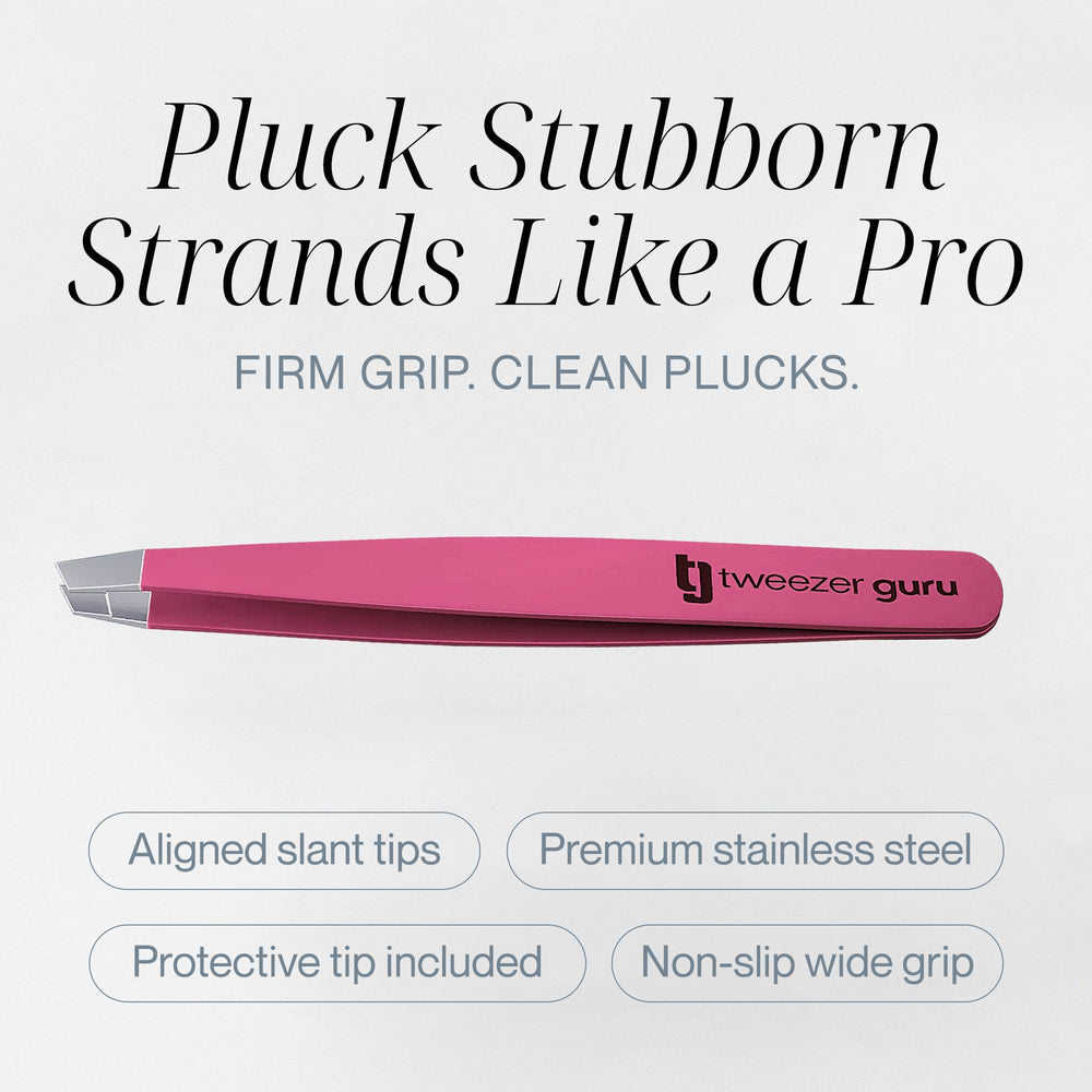 TWEEZER GURU travel sleeve protects tips for on-the-go grooming.