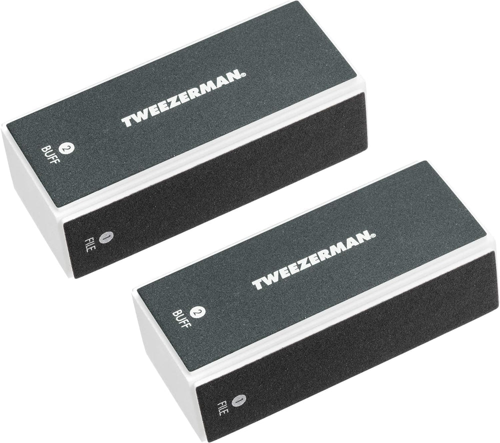 Tweezerman Black Nail Buff 2 Pack front view for easy grooming.