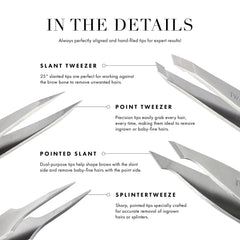 Tweezerman brow shaping in use shows targeted brow maintenance.
