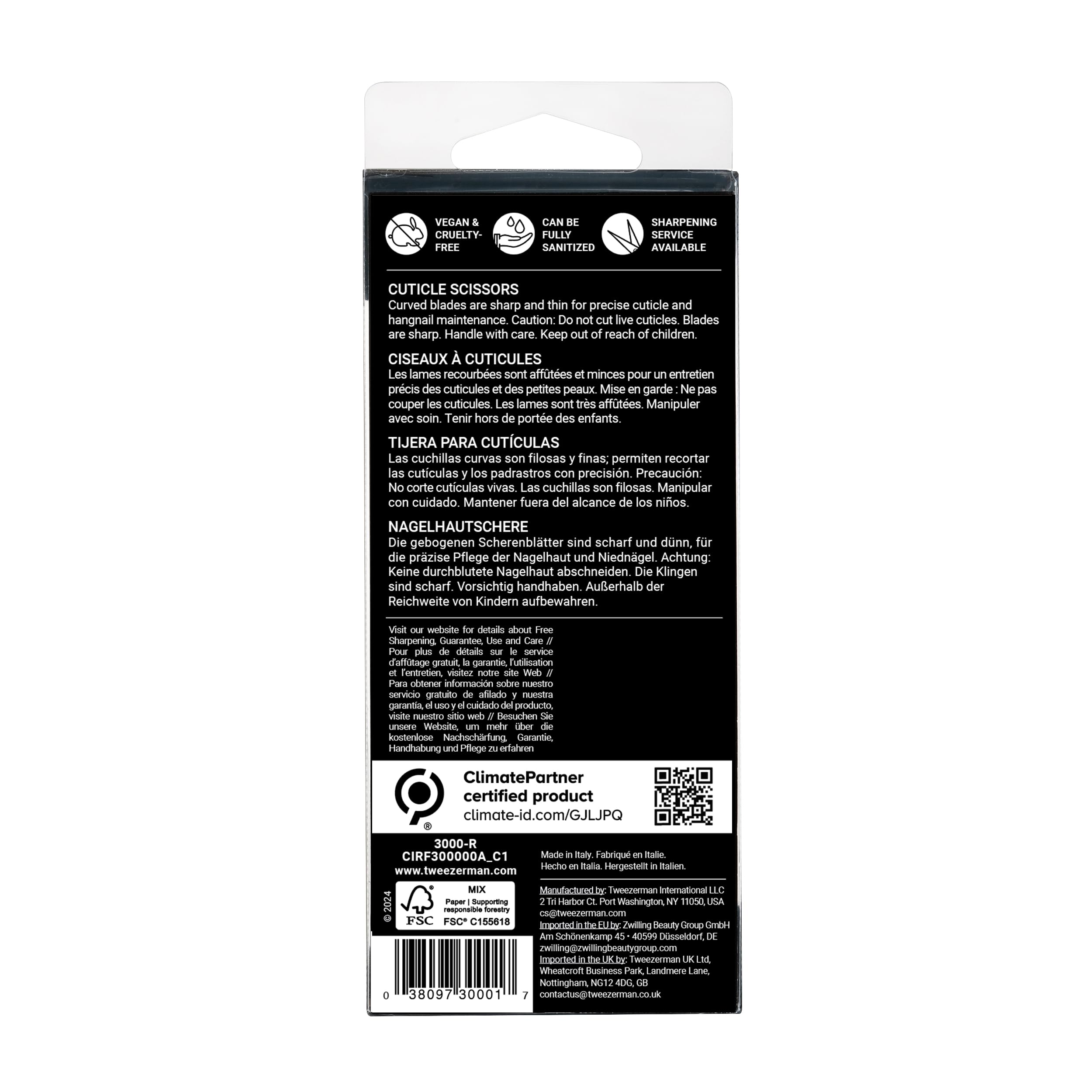 Tweezerman Cuticle Scissors ergonomic, durable design supports precise at-home manicures.