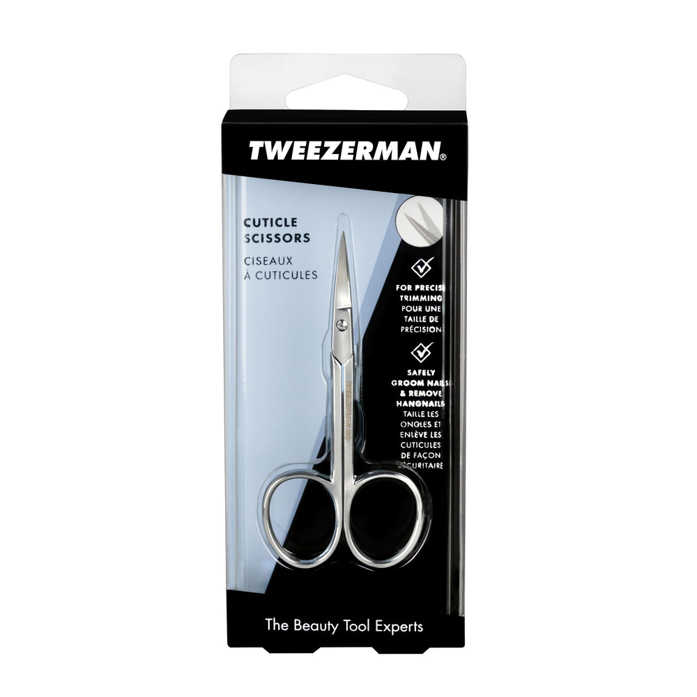 Tweezerman Cuticle Scissors used to trim excess cuticles safely and neatly.
