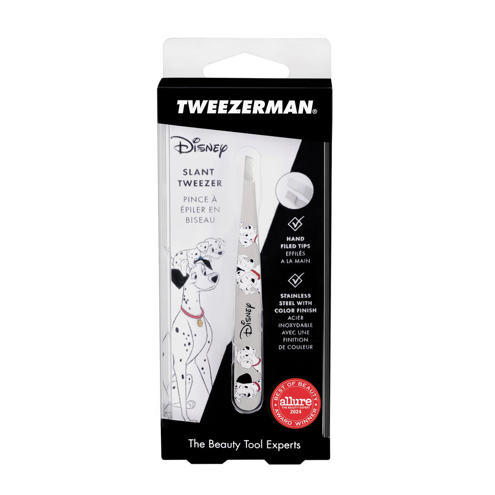 Packaging display featuring Tweezerman Disney 101 Dalmatians tweezer.