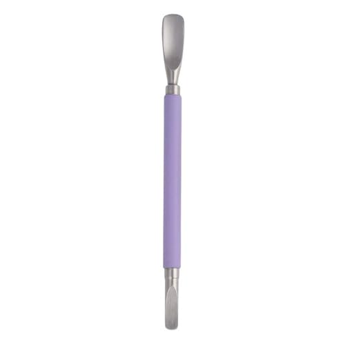 Tweezerman Pushy scoop end follows nail curves for gentle pushing.