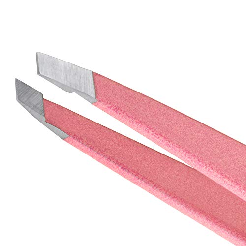 Tweezerman dusty rose slant tweezer showcasing professional-grade tips for root hair removal
