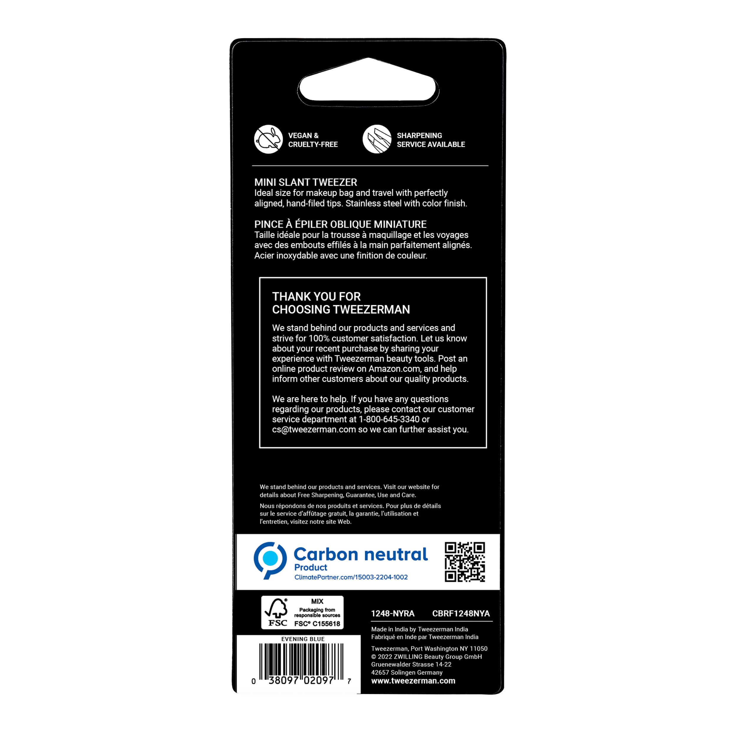 Tweezerman Evening Blue Mini Slant Tweezer exclusive color on Amazon