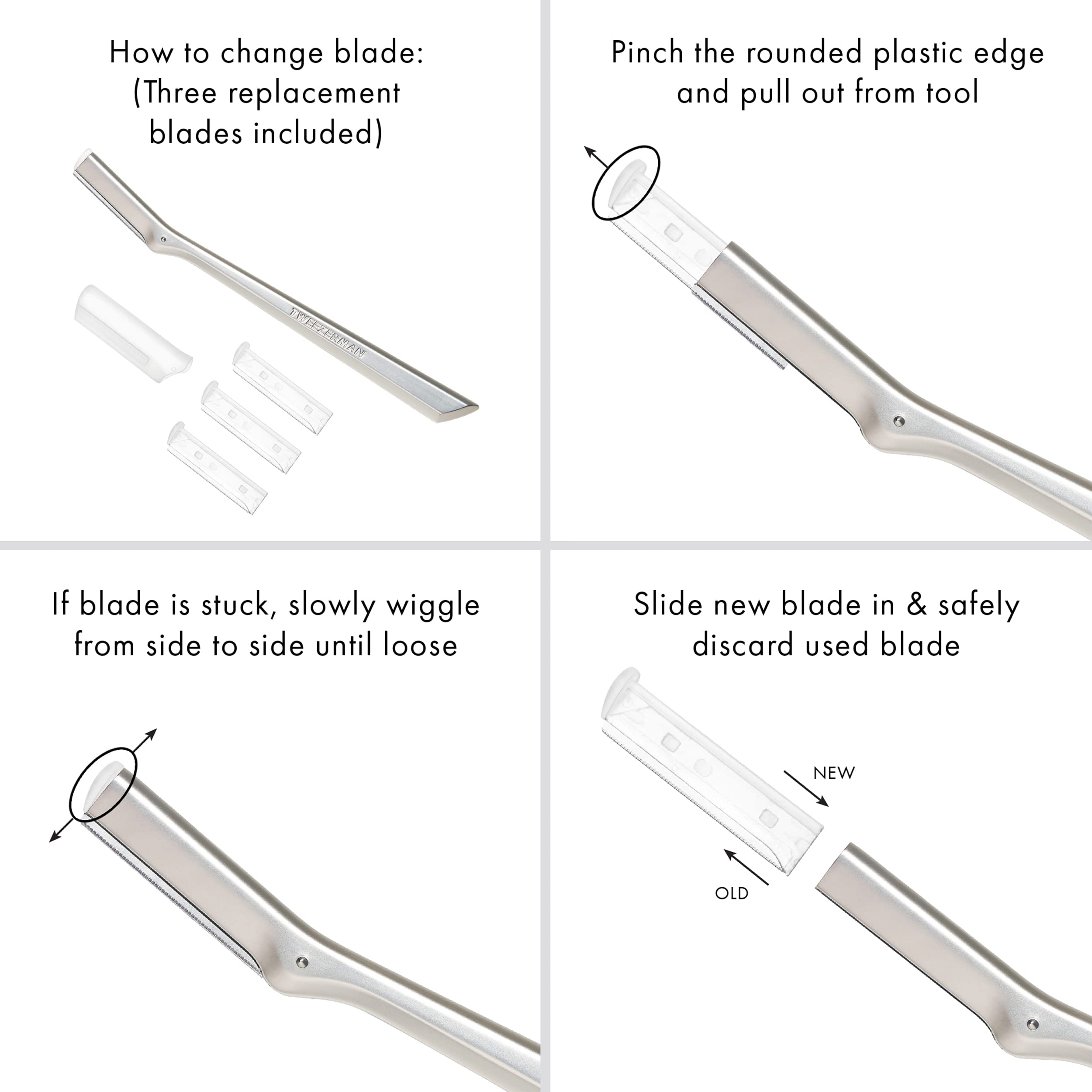 Tweezerman blades compact design supports easy cleaning and safe handling