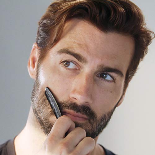 Tweezerman G.E.A.R. moustache comb teeth close-up for neat grooming