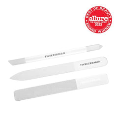 Tweezerman Glass Nailcare Set nail buffer adds high shine to natural nails