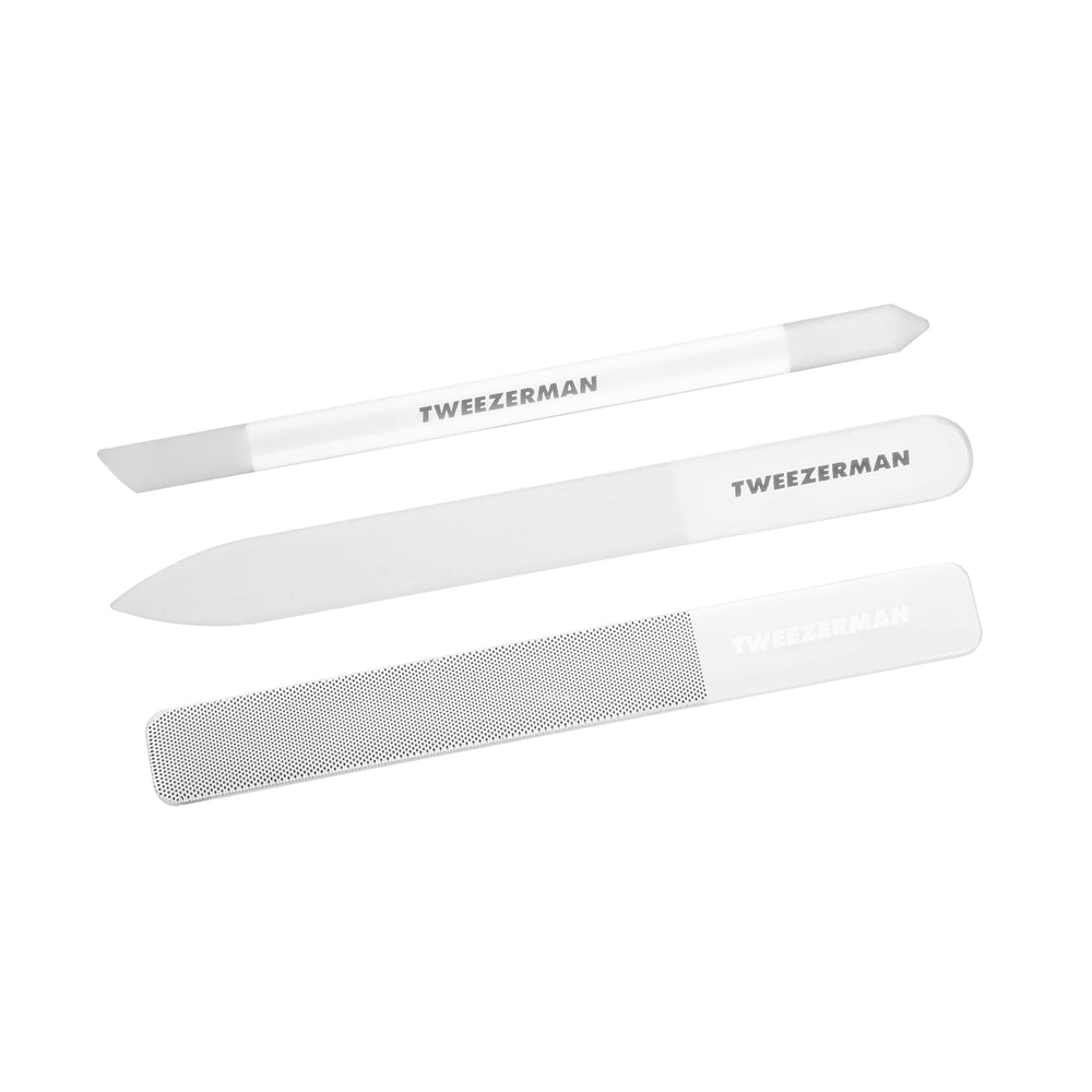 Tweezerman Glass Nailcare Set nail file shapes nails for a clean edge