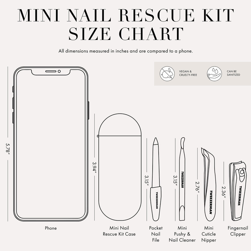 Tweezerman Mini Nail Rescue Kit compact-design for everyday grooming on the go.