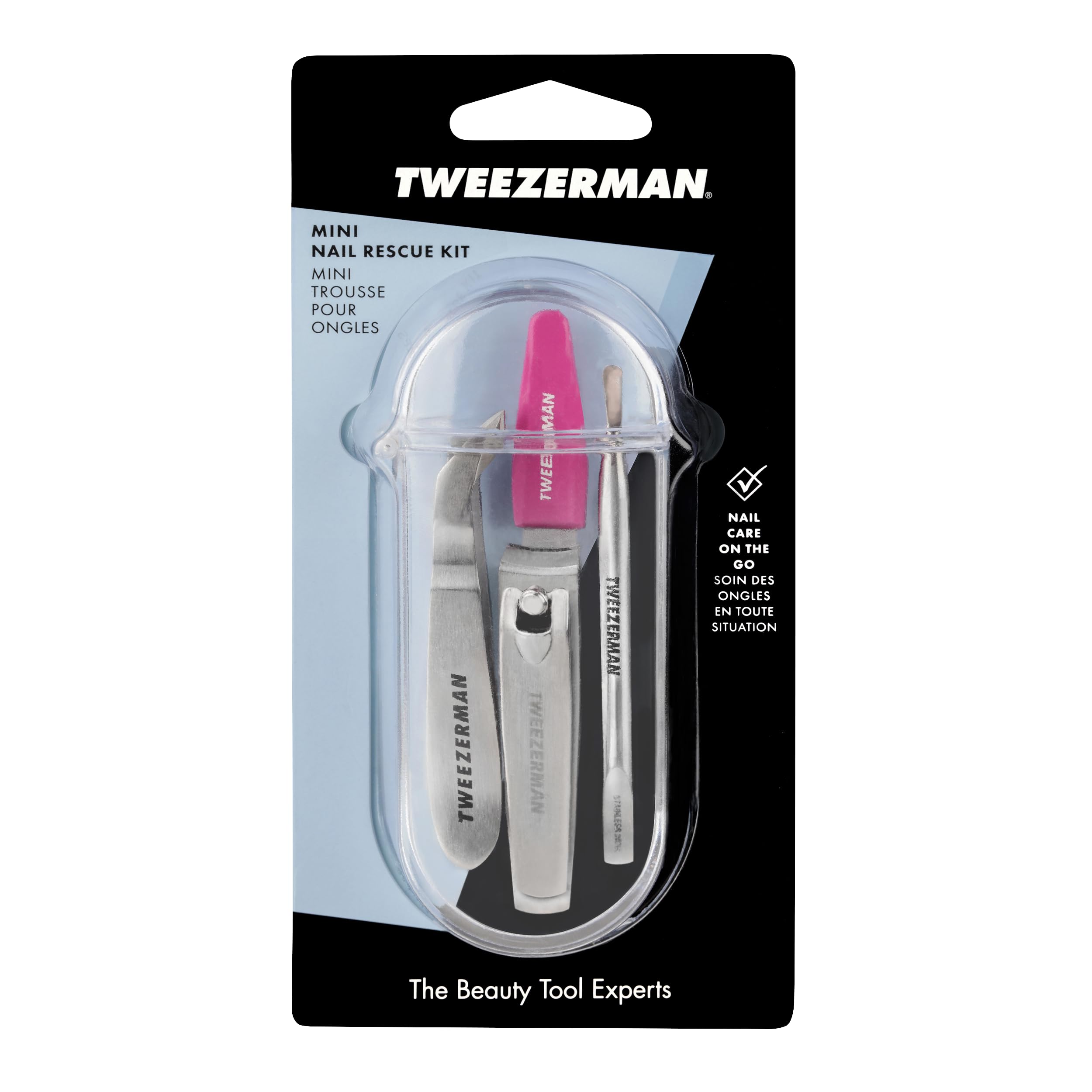 Tweezerman Mini Nail Rescue Kit stainless-steel-tools for reliable grooming.