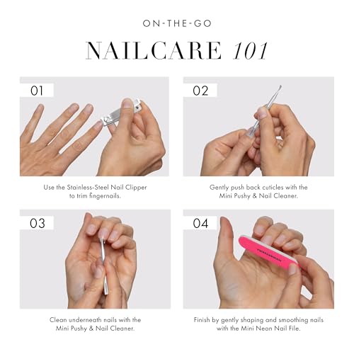 Tweezerman Mini Neon Nail Kit clippers deliver precise trimming for neat nails