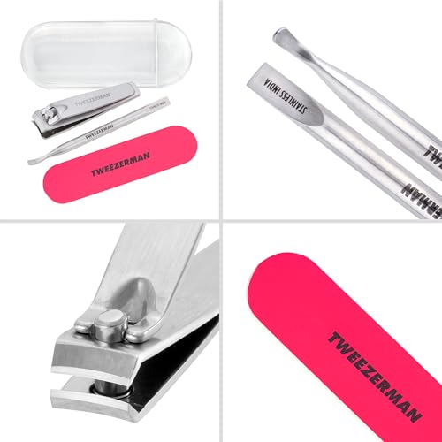 Tweezerman Mini Neon Nail Kit cuticle pushy safely pushes back cuticles