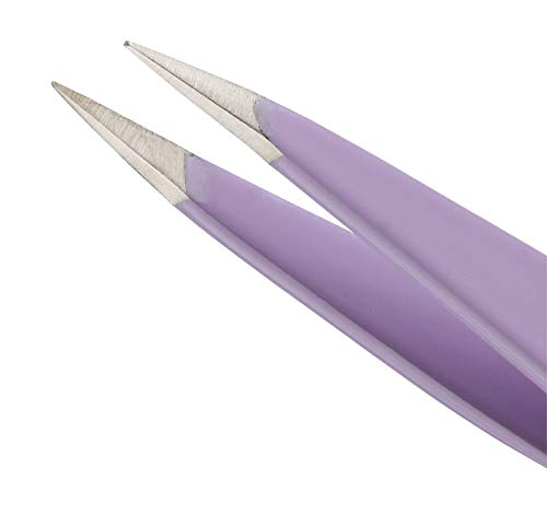 Tweezerman mini slant tip closeup highlighting precision for defined brows.