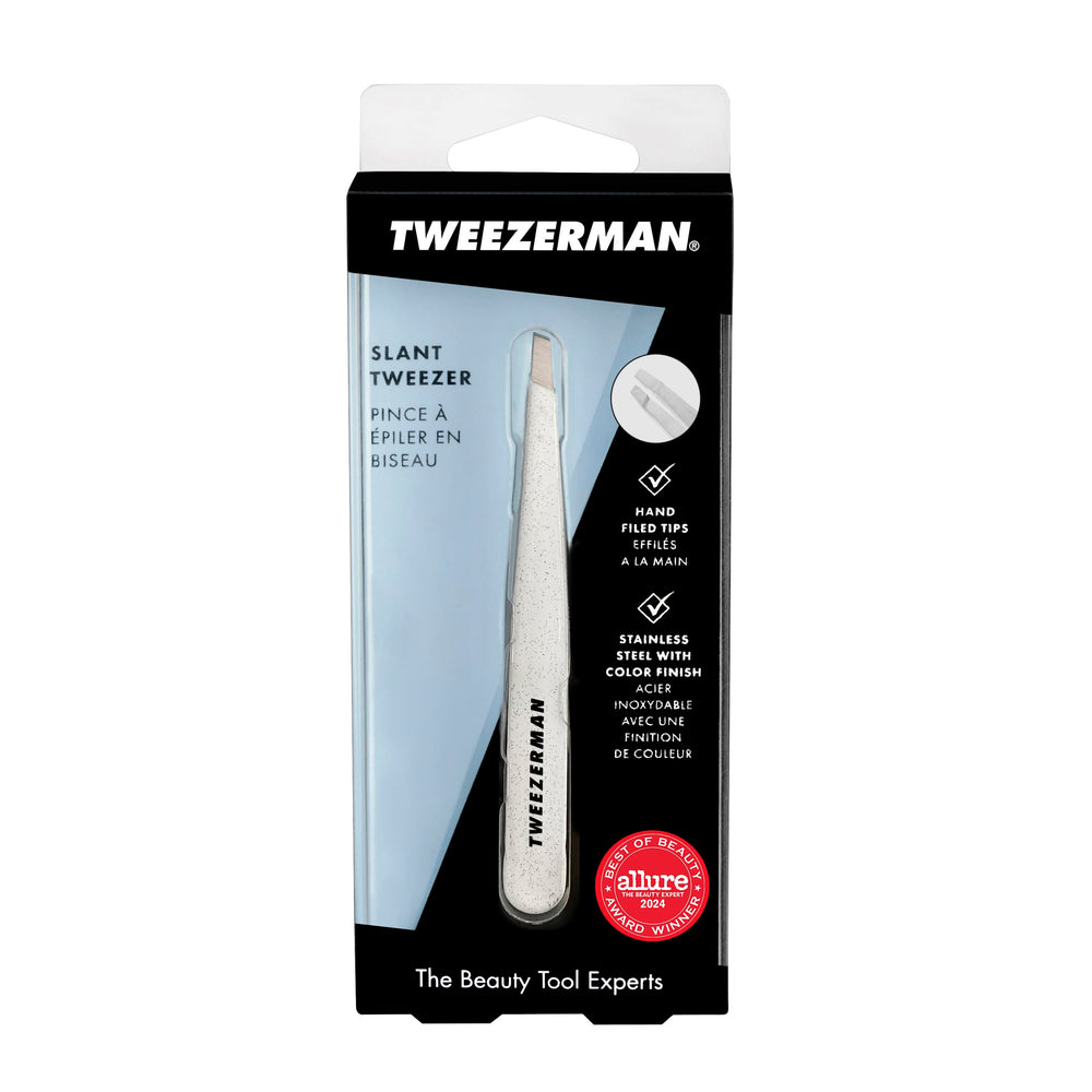Tweezerman Moon Dust stainless steel construction ensures durability and easy cleaning.