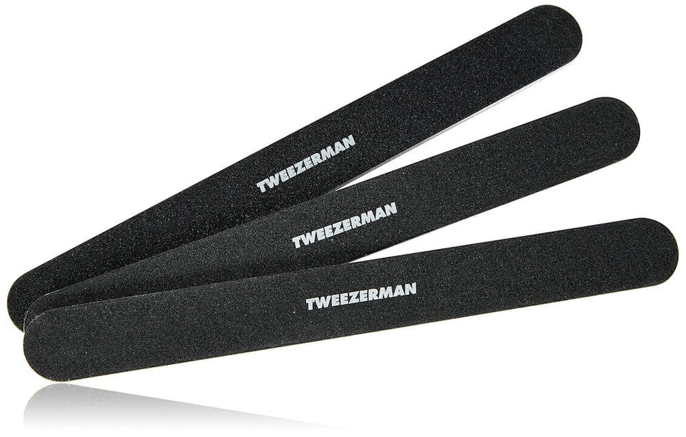 Tweezerman nail files pack 3 front view for precise shaping on natural and acrylic nails.