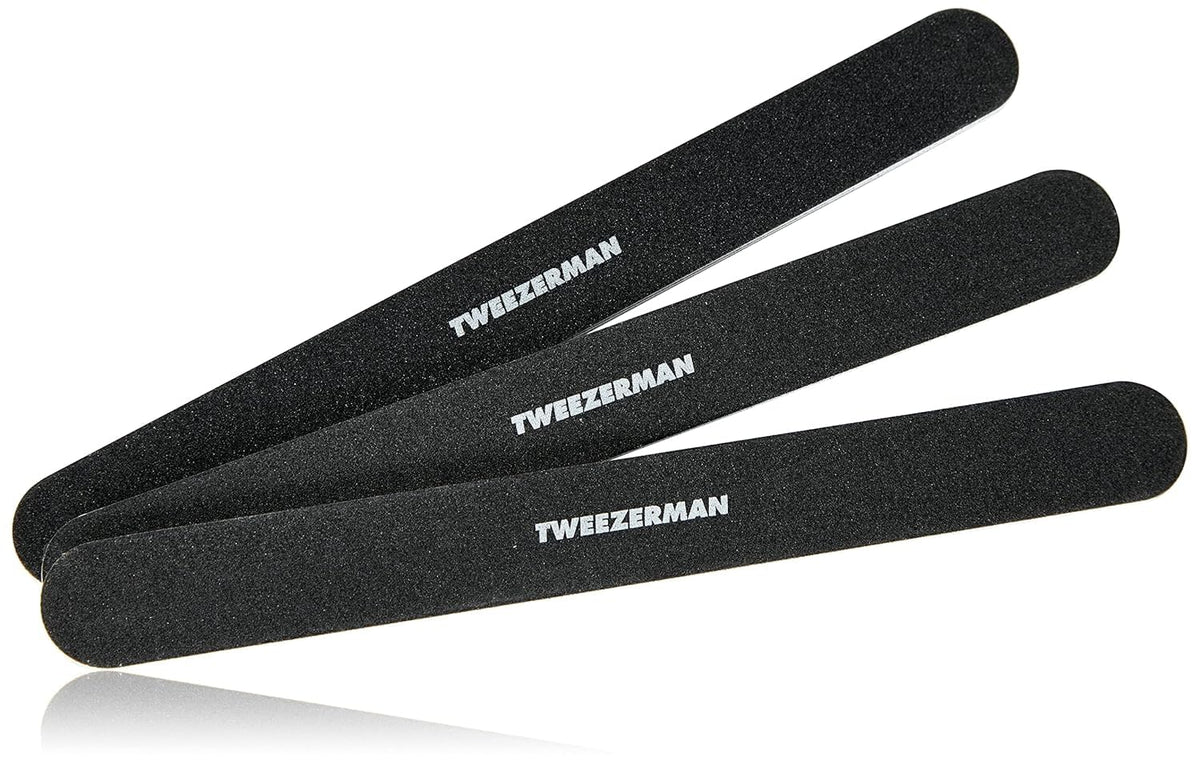 Tweezerman nail files pack 3 front view for precise shaping on natural and acrylic nails.