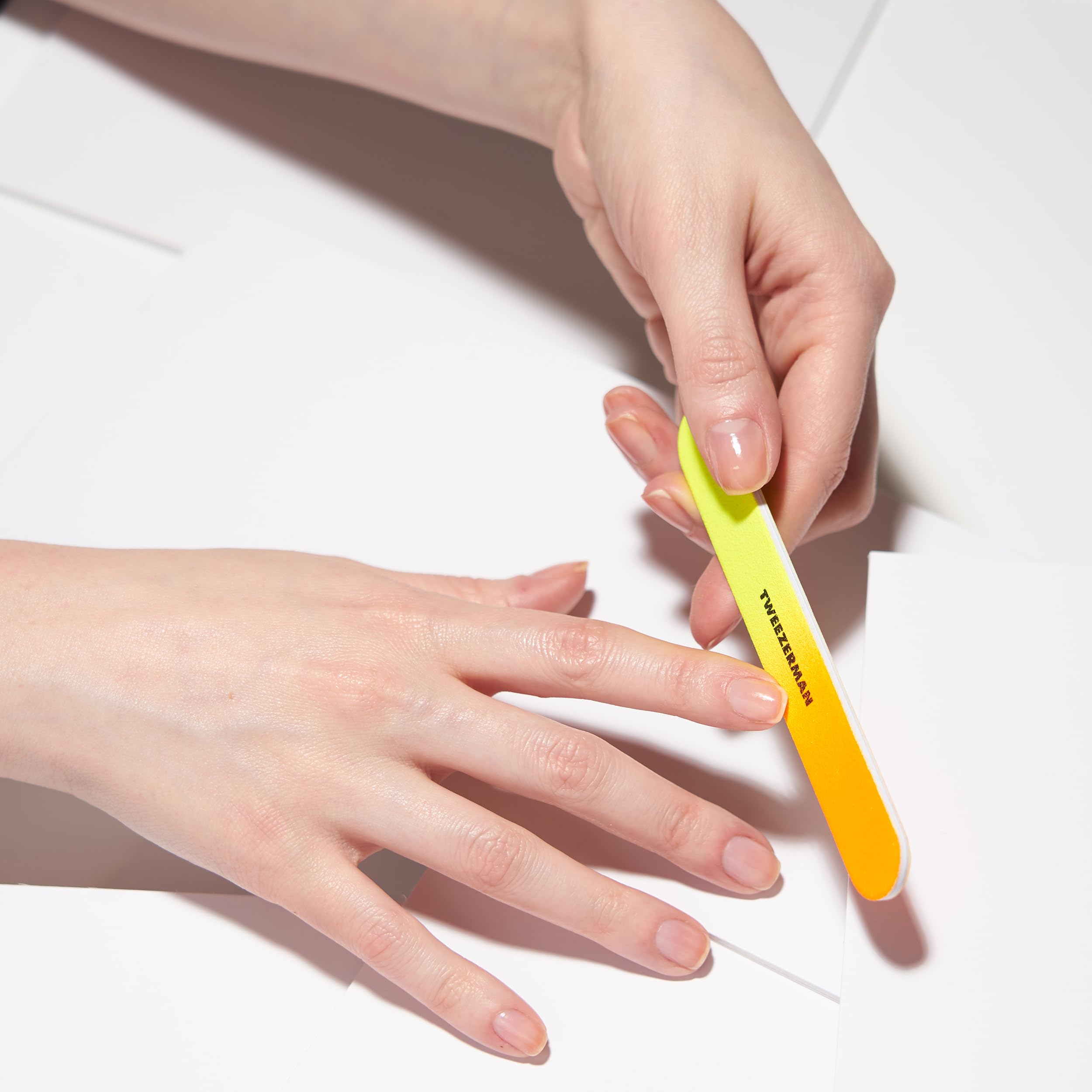 Tweezerman Neon Hot Filemates natural nail filing with precision