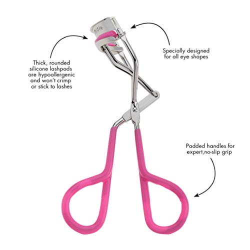 Tweezerman Neon Pink Comfort Grip Eyelash Curler comes with replacement pads for ongoing use