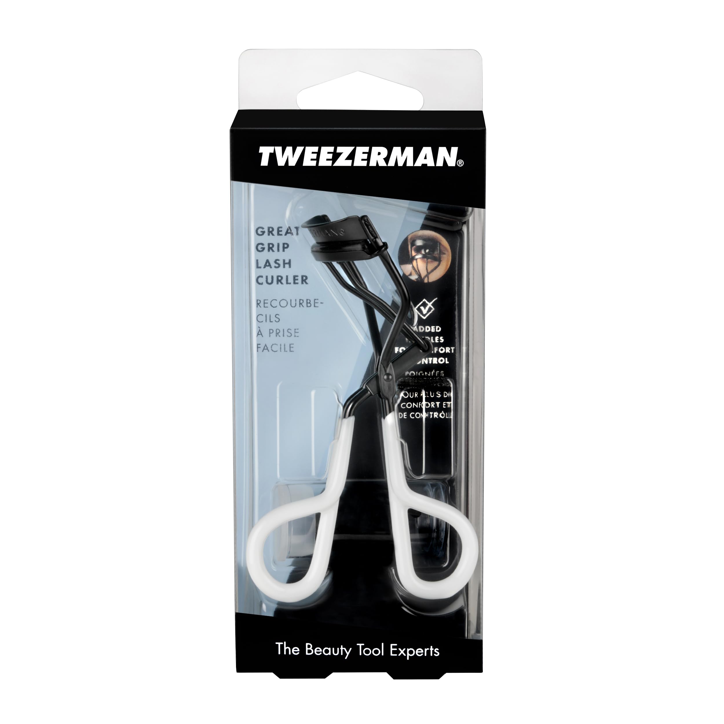 Three replacement pads included with Tweezerman Onyx Great Grip curler