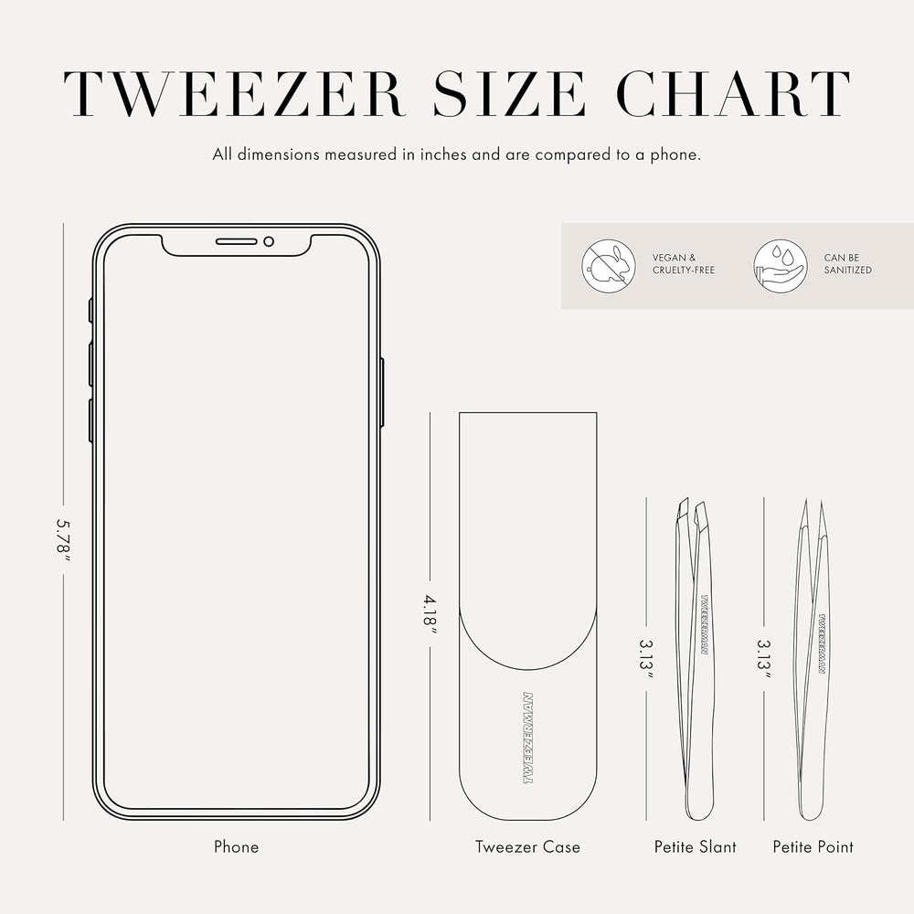 Tweezerman hand-filed tips are aligned for accurate hair removal at the root.