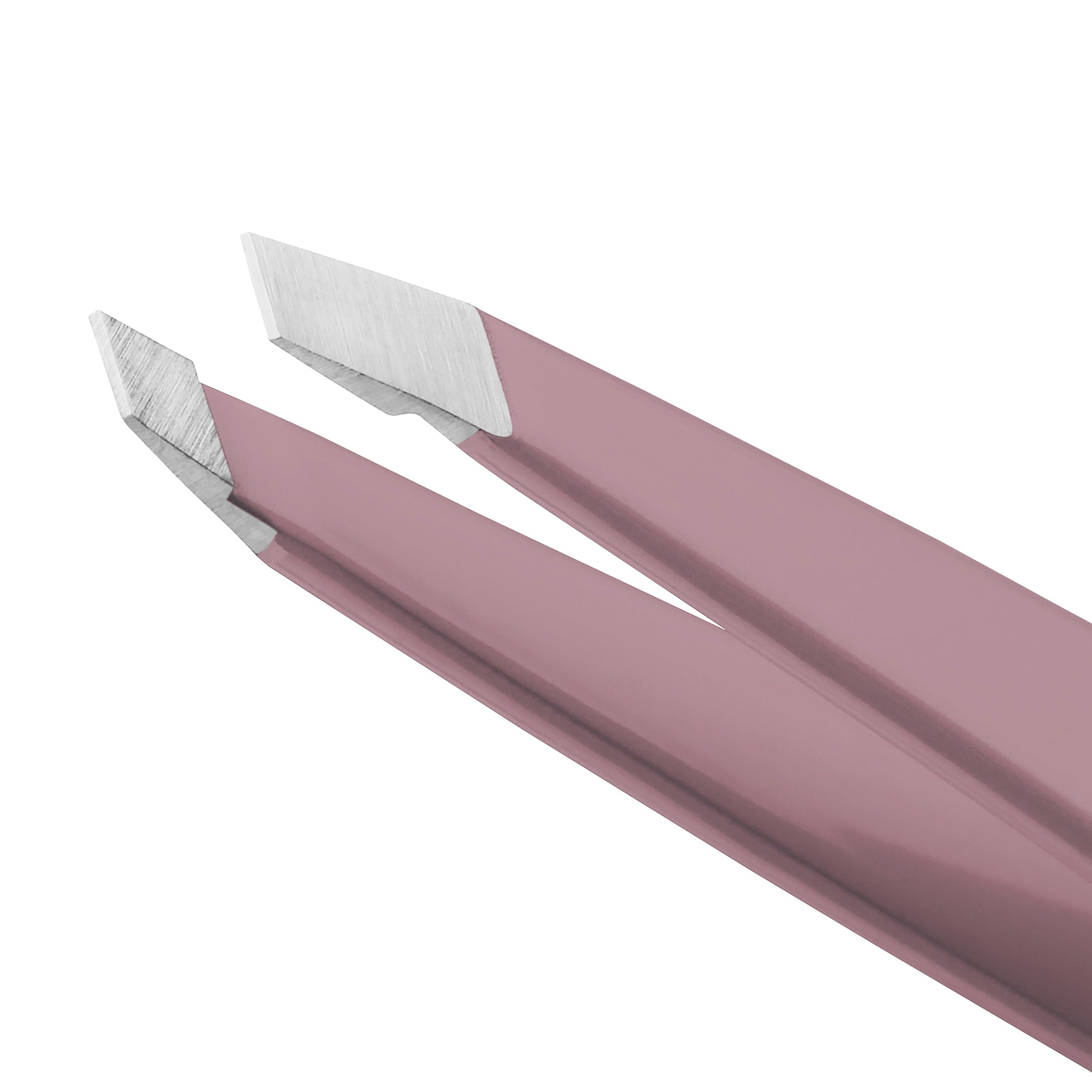 Tweezerman Purple Wisteria Slant Tweezer 25-degree angle supports easy brow shaping.